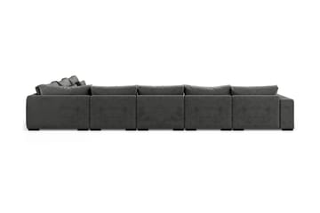 U-modulsoffa Dubai Large med Divan Vänster Sammet - Mörkgrå - Möbler - Soffa - Modulsoffa - Komplett modulsoffa