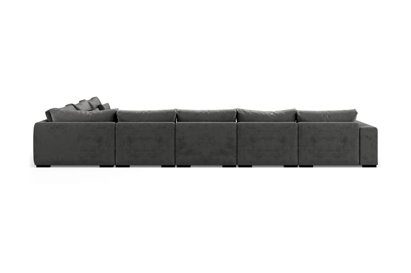 U-modulsoffa Dubai Large med Divan Vänster Sammet - Mörkgrå - Möbler - Soffa - Modulsoffa - Komplett modulsoffa