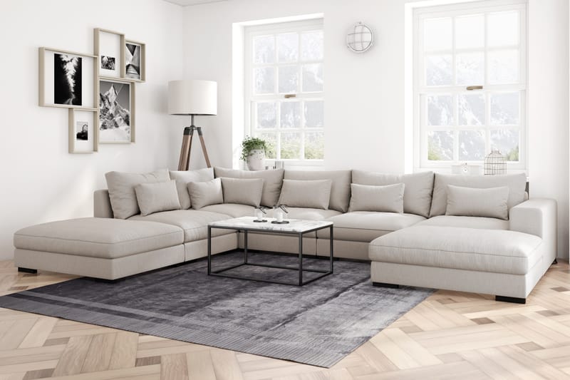 U-modulsoffa Dubai med Divan Höger - Beige - Möbler - Soffa - Modulsoffa - Komplett modulsoffa