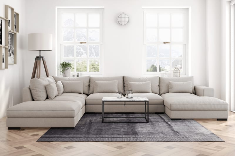 U-modulsoffa Dubai med Divan Höger - Beige - Möbler - Soffa - Modulsoffa - Komplett modulsoffa