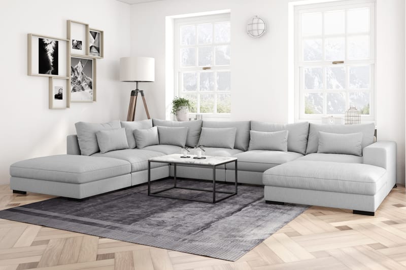 U-modulsoffa Dubai med Divan Höger - Ljusgrå - Möbler - Soffa - Modulsoffa - Komplett modulsoffa