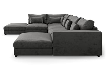 U-modulsoffa Dubai med Divan Höger Sammet - Mörkgrå - Möbler - Soffa - Modulsoffa - Komplett modulsoffa