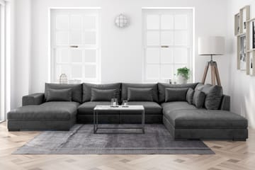 U-modulsoffa Dubai med Divan Vänster Sammet - Mörkgrå - Möbler - Soffa - Modulsoffa - Komplett modulsoffa