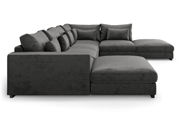 U-modulsoffa Dubai med Divan Vänster Sammet - Mörkgrå - Möbler - Soffa - Modulsoffa - Komplett modulsoffa