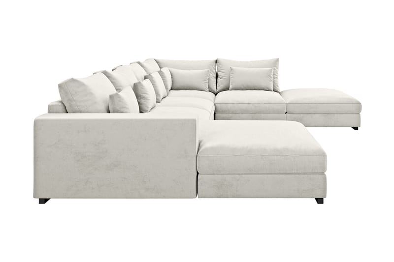 U-modulsoffa Dubai med Divan Vänster Sammet - Vit - Möbler - Soffa - Modulsoffa - Komplett modulsoffa