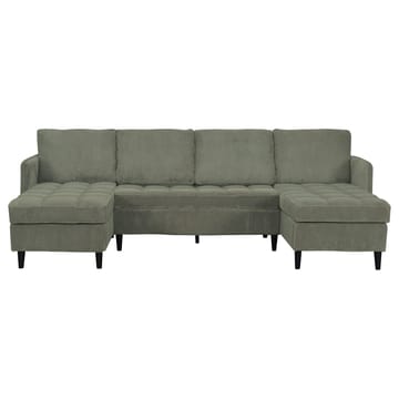 Lindhus 4-sits U-soffa med dubbeldivan och förvaring i manchester - Grön - Möbler - Soffa - Modulsoffa - Komplett modulsoffa