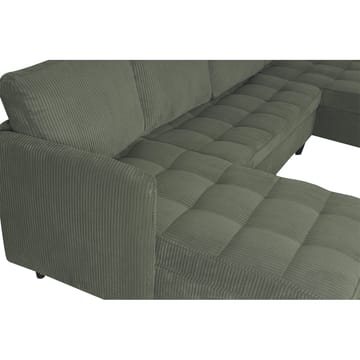 Lindhus 4-sits U-soffa med dubbeldivan och förvaring i manchester - Grön - Möbler - Soffa - Modulsoffa - Komplett modulsoffa