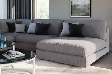 Arken 1-sits Mittmodul i Manchester 90 cm bred - Mörkgrå - Möbler - Soffa - Modulsoffa - Mittmodul