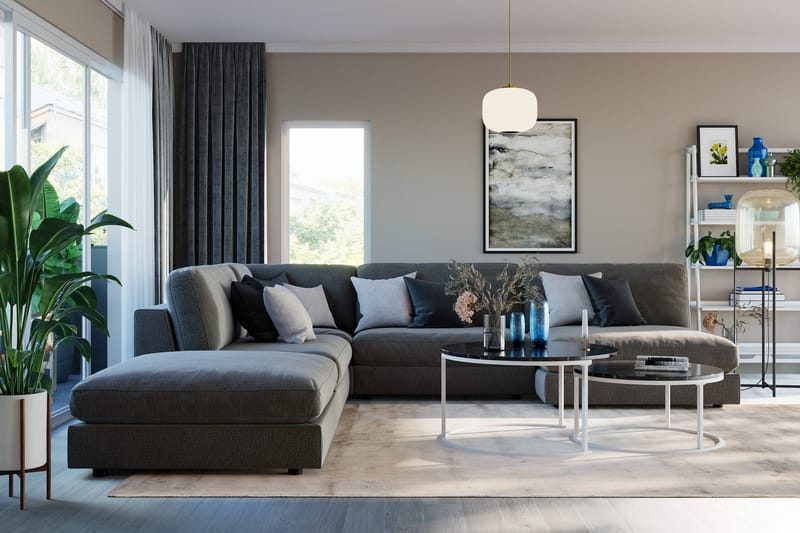 Arken 1-sits Mittmodul i Sammet 70 cm bred - Mörkgrå - Möbler - Soffa - Modulsoffa - Mittmodul