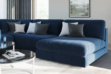 Arken 1-sits Mittmodul i Sammet 90 cm bred - Blå - Möbler - Soffa - Modulsoffa - Mittmodul