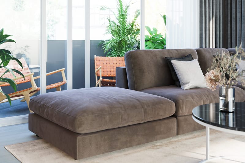 Arken 1-sits Mittmodul i Sammet 90 cm bred - Brun - Möbler - Soffa - Modulsoffa - Mittmodul