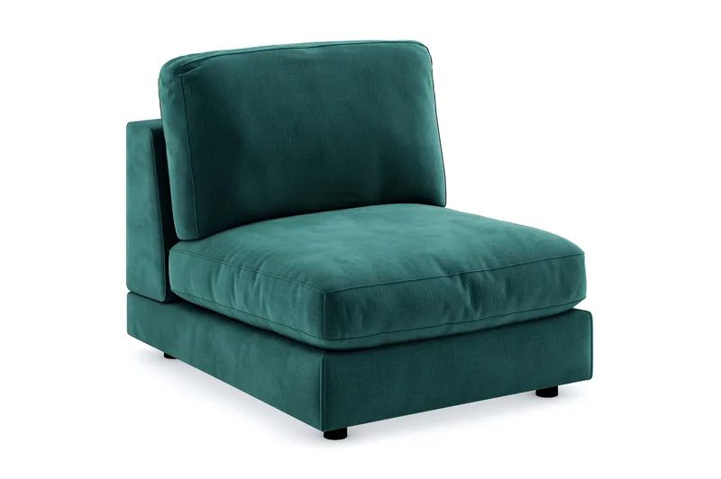 Arken 1-sits Mittmodul i Sammet 90 cm bred, Grön