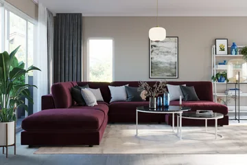 Arken 1-sits Mittmodul i Sammet 90 cm bred - Lila - Möbler - Soffa - Modulsoffa - Mittmodul