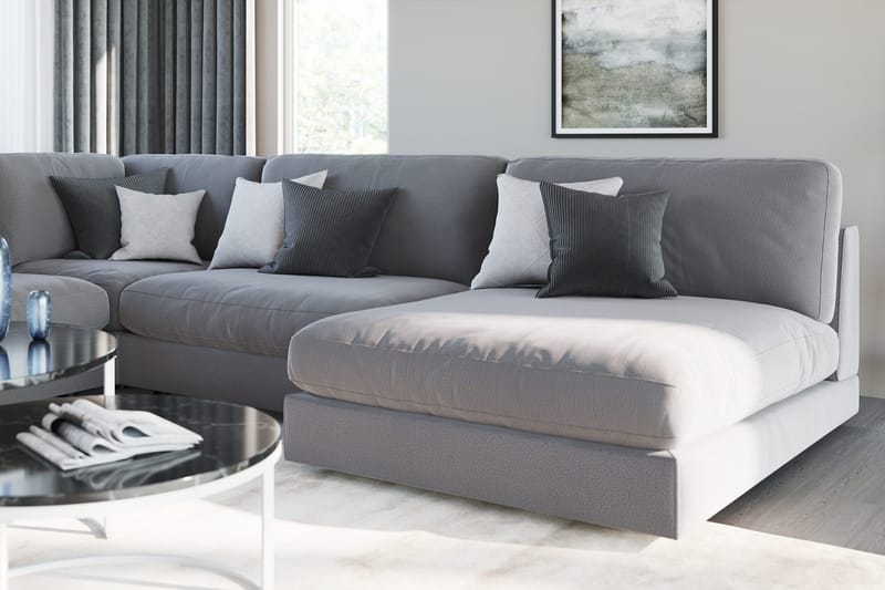 Arken 1-sits Mittmodul i Sammet 90 cm bred - Ljusgrå - Möbler - Soffa - Modulsoffa - Mittmodul