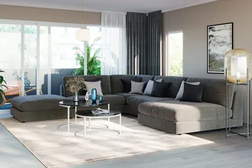 Arken 1-sits Mittmodul i Sammet 90 cm bred - Mörkgrå - Möbler - Soffa - Modulsoffa - Mittmodul