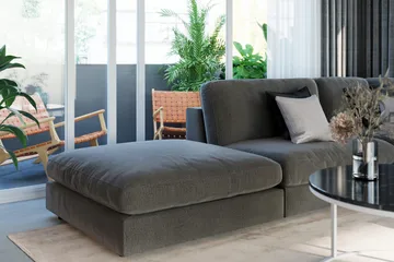 Arken 1-sits Mittmodul i Sammet 90 cm bred - Mörkgrå - Möbler - Soffa - Modulsoffa - Mittmodul