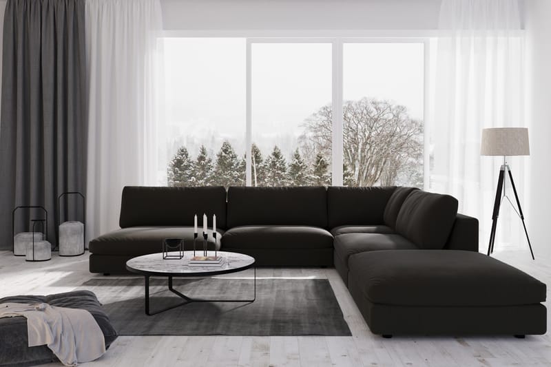 Arken 1-sits Mittmodul i Tyg 70 cm bred - Svart - Möbler - Soffa - Modulsoffa - Mittmodul