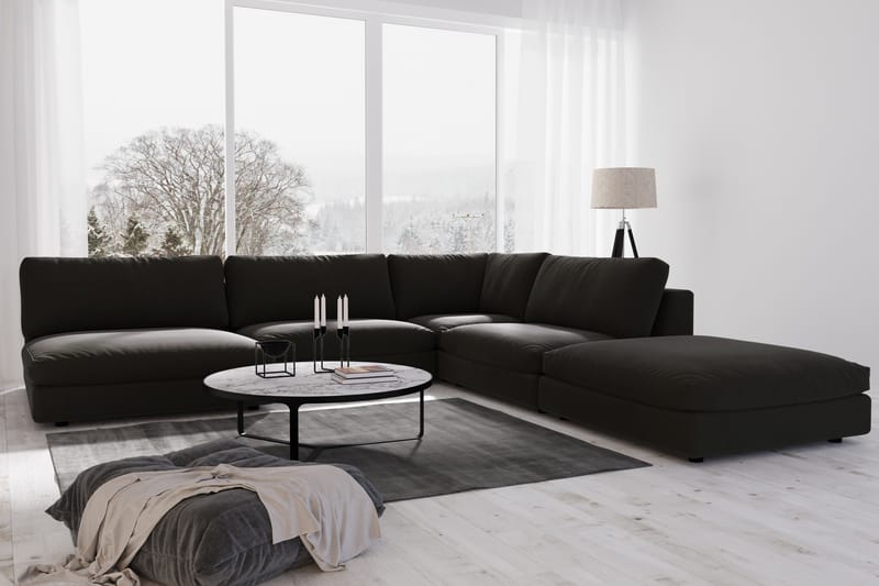 Arken 1-sits Mittmodul i Tyg 70 cm bred - Svart - Möbler - Soffa - Modulsoffa - Mittmodul