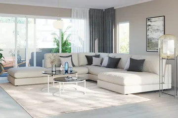 Arken 1-sits Mittmodul i Tyg 90 cm bred - Beige - Möbler - Soffa - Modulsoffa - Mittmodul