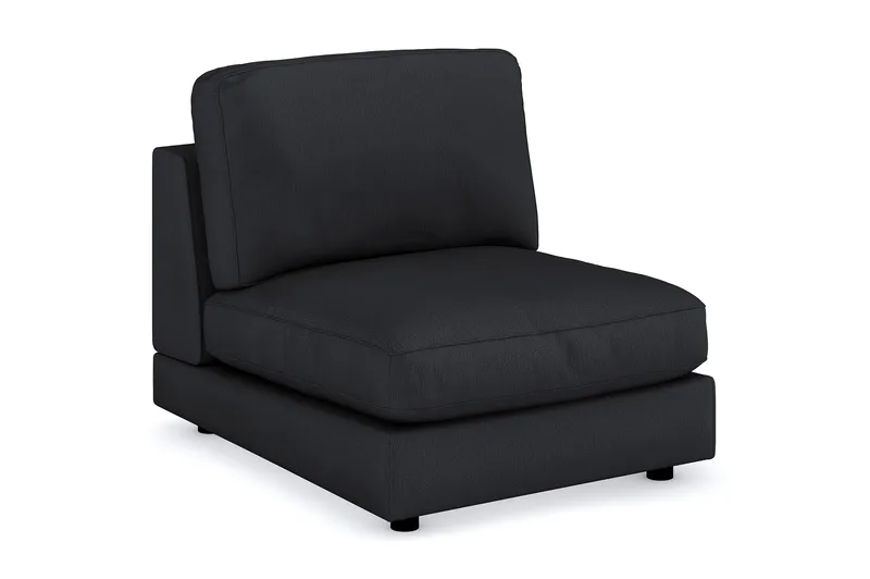 Arken 1-sits Mittmodul i Tyg 90 cm bred, Svart