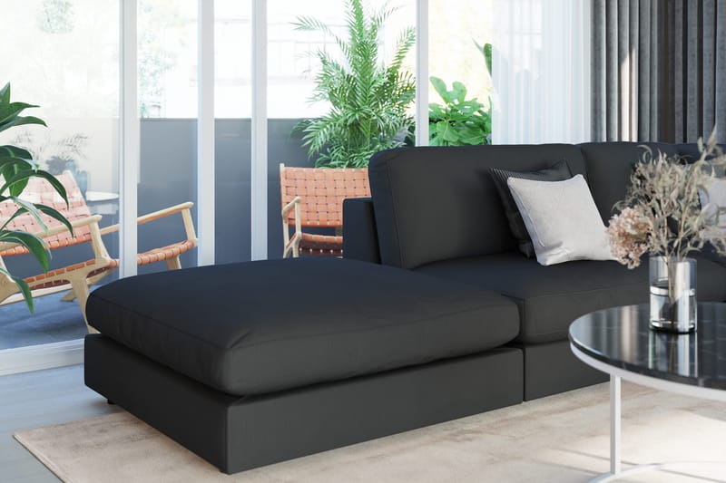 Arken 1-sits Mittmodul i Tyg 90 cm bred - Svart - Möbler - Soffa - Modulsoffa - Mittmodul