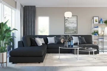 Arken 1-sits Mittmodul i Tyg 90 cm bred - Svart - Möbler - Soffa - Modulsoffa - Mittmodul