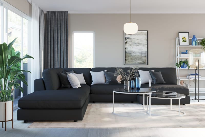 Arken 1-sits Mittmodul i Tyg 90 cm bred - Svart - Möbler - Soffa - Modulsoffa - Mittmodul