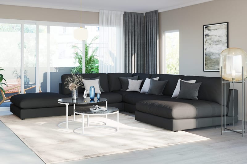 Arken 1-sits Mittmodul i Tyg 90 cm bred - Svart - Möbler - Soffa - Modulsoffa - Mittmodul