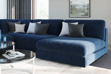 Arken 2-sits Mittmodul i Sammet 120 cm bred - Blå - Möbler - Soffa - Modulsoffa - Mittmodul