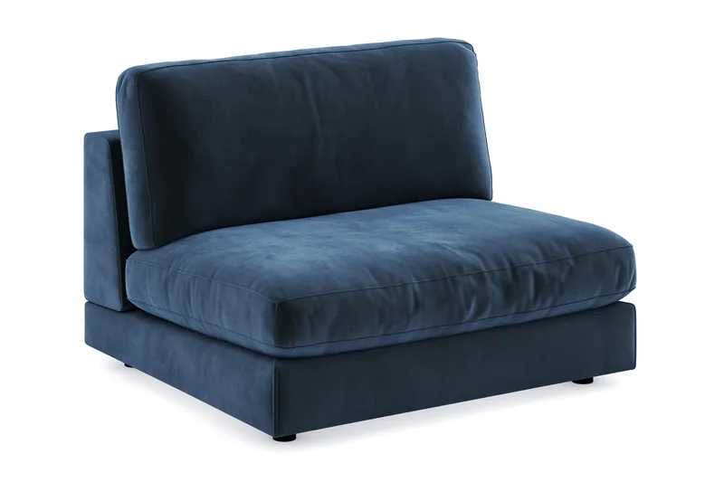 Arken 2-sits Mittmodul i Sammet 120 cm bred, Blå