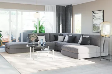 Arken 2-sits Mittmodul i Sammet 120 cm bred - Ljusgrå - Möbler - Soffa - Modulsoffa - Mittmodul