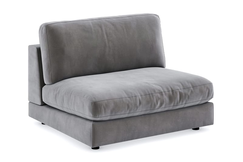 Arken 2-sits Mittmodul i Sammet 120 cm bred - Mörkgrå - Möbler - Soffa - Modulsoffa - Mittmodul