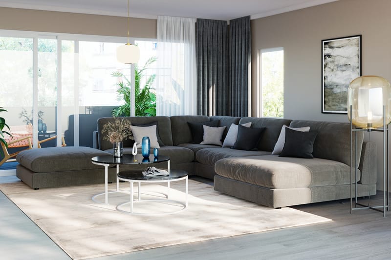 Arken 2-sits Mittmodul i Sammet 120 cm bred - Mörkgrå - Möbler - Soffa - Modulsoffa - Mittmodul