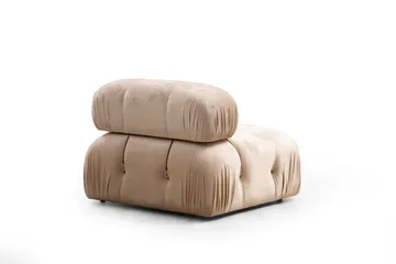Belgin Mittmodul / Fåtölj 95 cm med fast ryggstöd och repdetaljer - Beige - Möbler - Soffa - Modulsoffa - Mittmodul