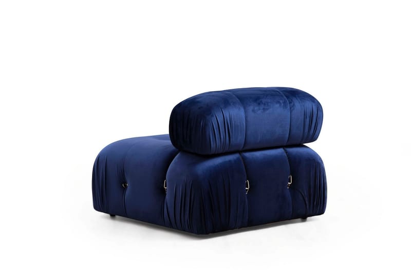 Belgin Mittmodul / Fåtölj 95 cm med fast ryggstöd och repdetaljer - Blå - Möbler - Soffa - Modulsoffa - Mittmodul