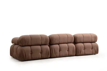 Belgin Mittmodul / Fåtölj 95 cm med fast ryggstöd och repdetaljer - Brun - Möbler - Soffa - Modulsoffa - Mittmodul
