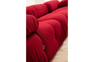 Belgin Mittmodul / Fåtölj 95 cm med fast ryggstöd och repdetaljer - Röd - Möbler - Soffa - Modulsoffa - Mittmodul