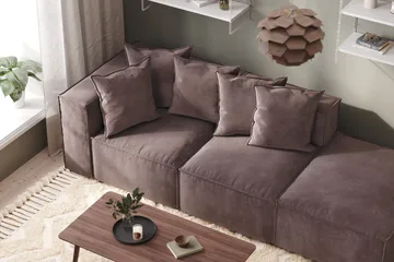 Cubo 1-sits Mittmodul i Sammet 80 cm bred - Mörkgrå - Möbler - Soffa - Modulsoffa - Mittmodul