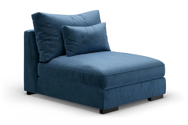 Dubai Mittmodul Sammet Extra Djup, Blå