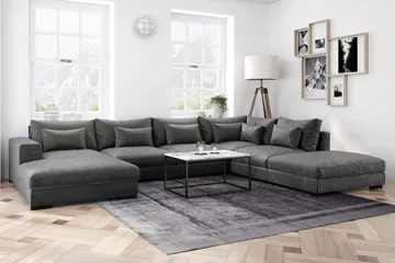 Dubai Mittmodul Sammet Extra Djup - Mörkgrå - Möbler - Soffa - Modulsoffa - Mittmodul