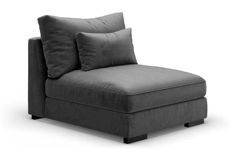 Dubai Mittmodul Sammet - Mörkgrå - Möbler - Soffa - Modulsoffa - Mittmodul