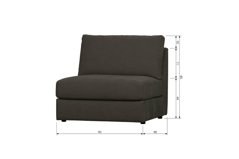 Kielstra Mittmodul - Antracit - Möbler - Soffa - Modulsoffa - Mittmodul