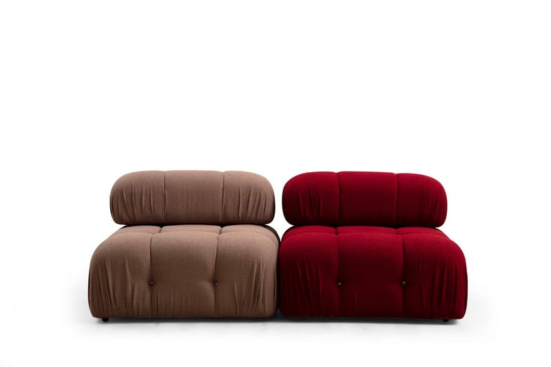 Mittmodul / Fåtölj Belgin 95 cm med fast ryggstöd och repdetaljer - Röd - Möbler - Soffa - Modulsoffa - Mittmodul