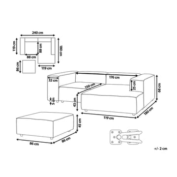 Modulär soffa met fotpall Ardal - Möbler - Soffa - Modulsoffa - Komplett modulsoffa