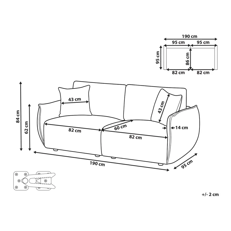 Modulsoffa 2-sits Mesnali - Off-White - Möbler - Soffa - Modulsoffa - Komplett modulsoffa