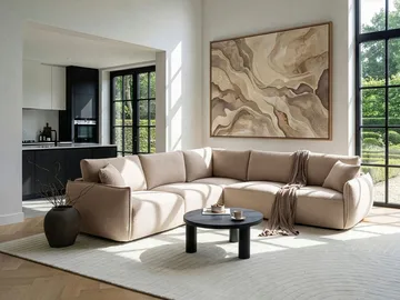 Modulsoffa 5-sits Mesnali Högervänd - Beige - Möbler - Soffa - Modulsoffa - Komplett modulsoffa