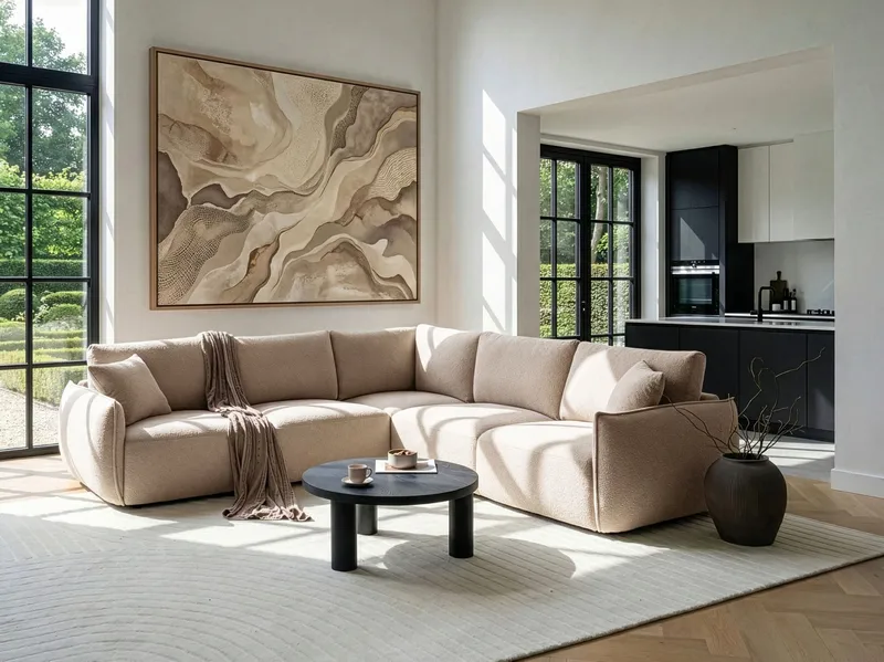 Modulsoffa 5-sits Mesnali Vänstervänd - Beige - Möbler - Soffa - Modulsoffa - Komplett modulsoffa