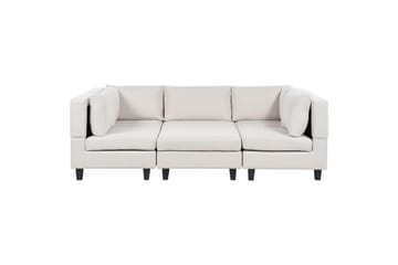 Modulsoffa med fotpall Unstad Beige/svart, Symmetrisk - Beige/svart, Symmetrisk - Möbler - Soffa - Modulsoffa - Komplett modulsoffa