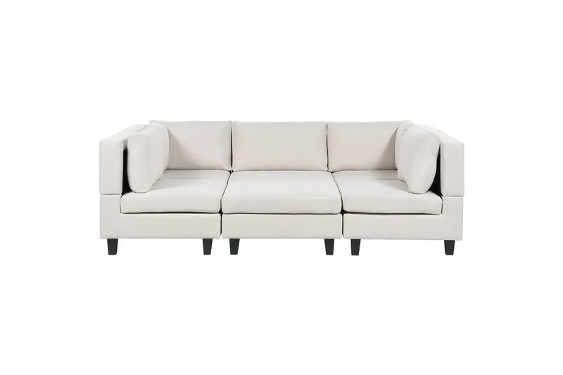 Modulsoffa med fotpall Unstad Beige/svart, Symmetrisk, Beige/svart, Symmetrisk