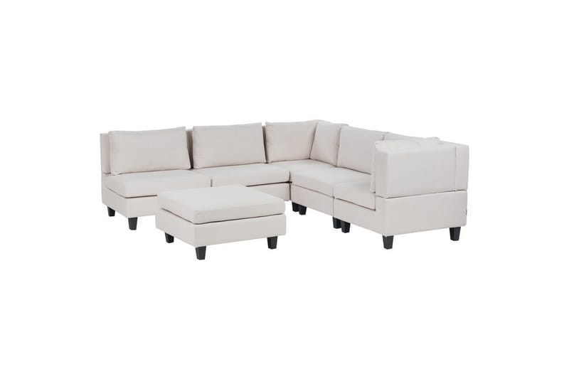 Modulsoffa med fotpall Unstad Beige/svart, Vänstervänd, Beige/svart, Vänstervänd